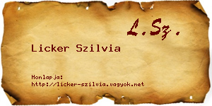 Licker Szilvia névjegykártya