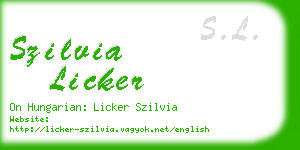 szilvia licker business card